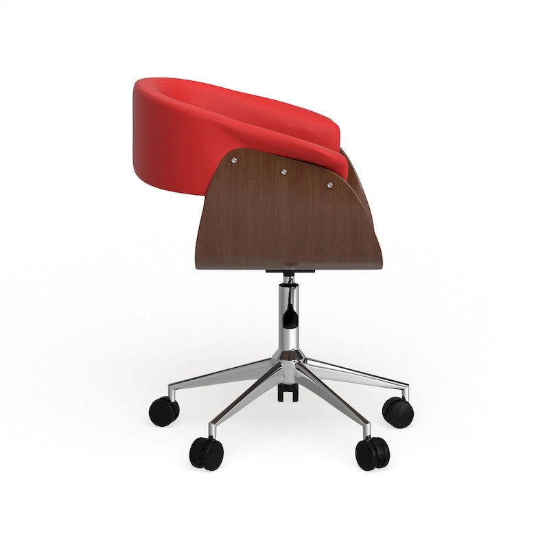 Chaise de bureau en similicuir avec piètement chromé
