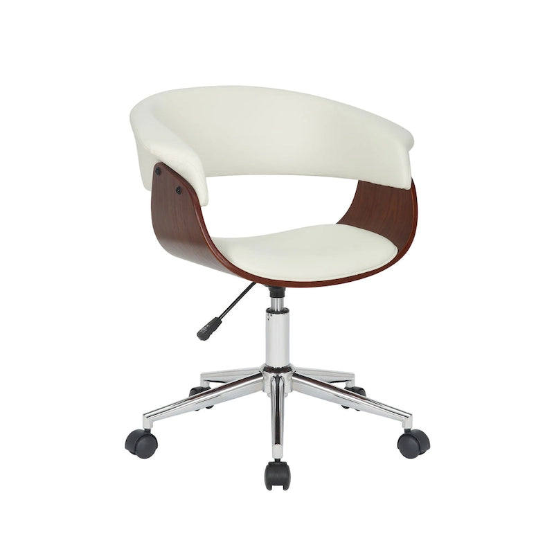 Chaise de bureau en similicuir avec piètement chromé