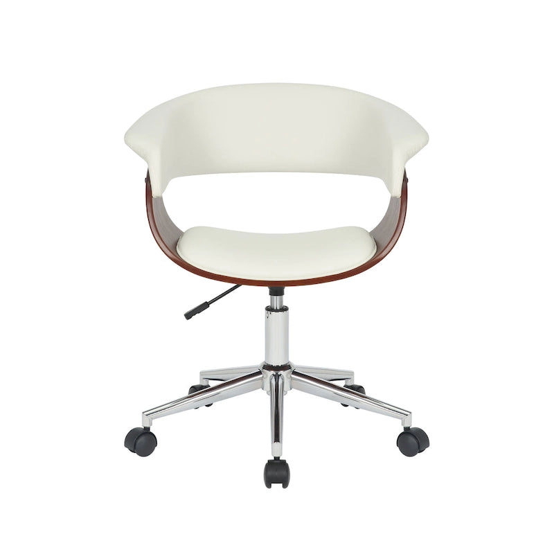 Chaise de bureau en similicuir avec piètement chromé