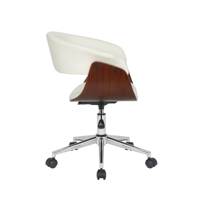 Chaise de bureau en similicuir avec piètement chromé