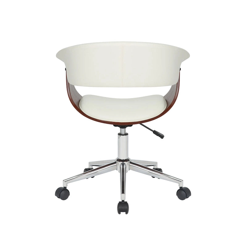Chaise de bureau en similicuir avec piètement chromé