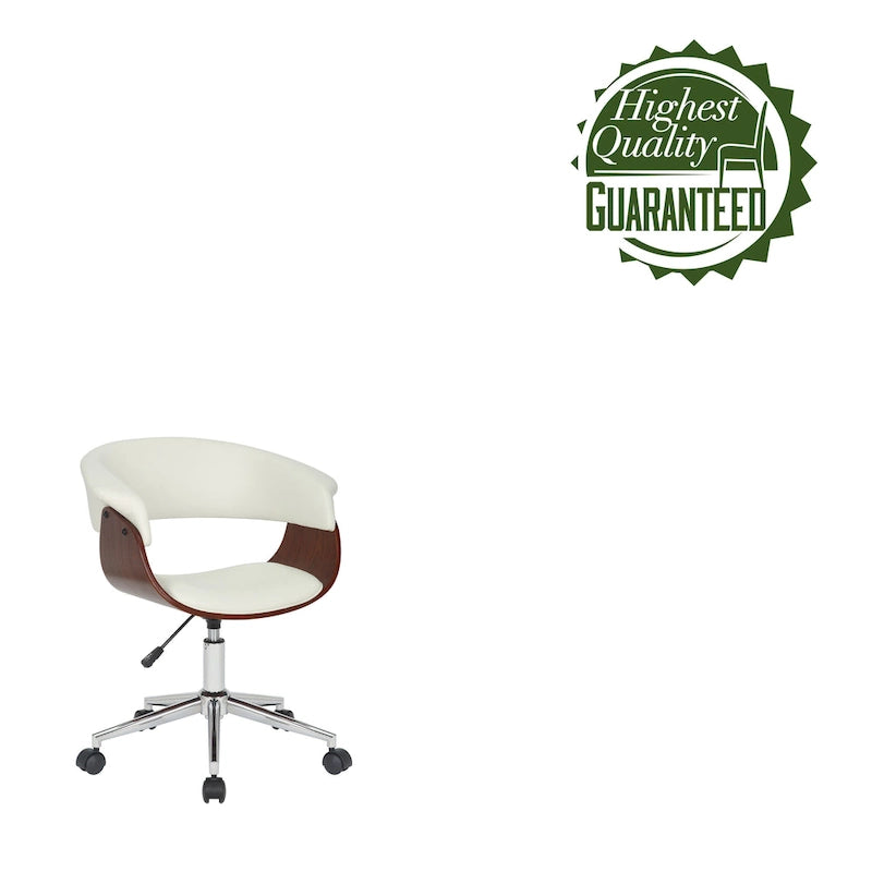 Chaise de bureau en similicuir avec piètement chromé