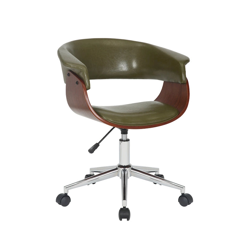 Chaise de bureau en similicuir avec piètement chromé