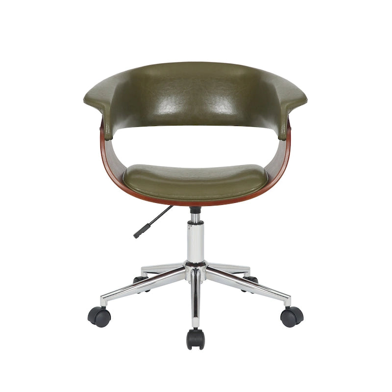 Chaise de bureau en similicuir avec piètement chromé