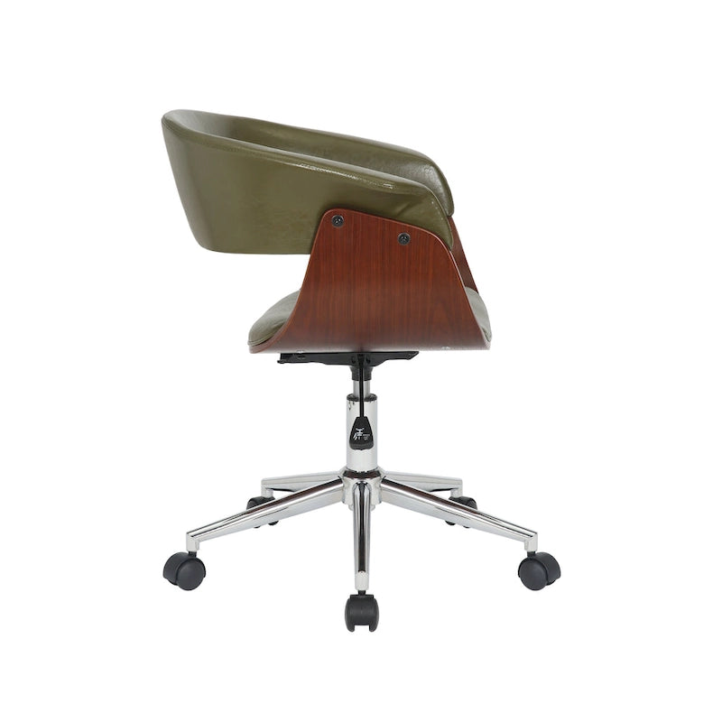 Chaise de bureau en similicuir avec piètement chromé