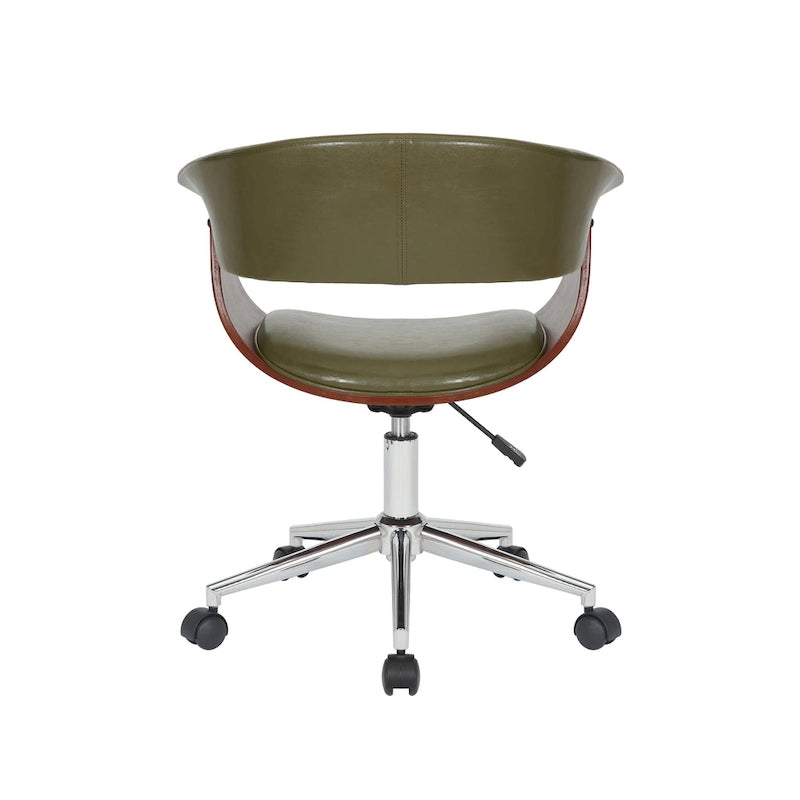 Chaise de bureau en similicuir avec piètement chromé