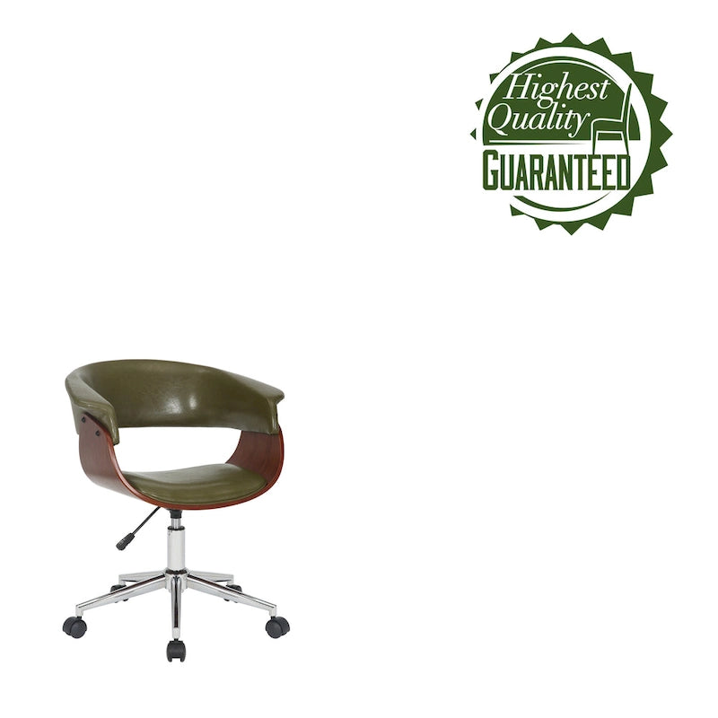 Chaise de bureau en similicuir avec piètement chromé