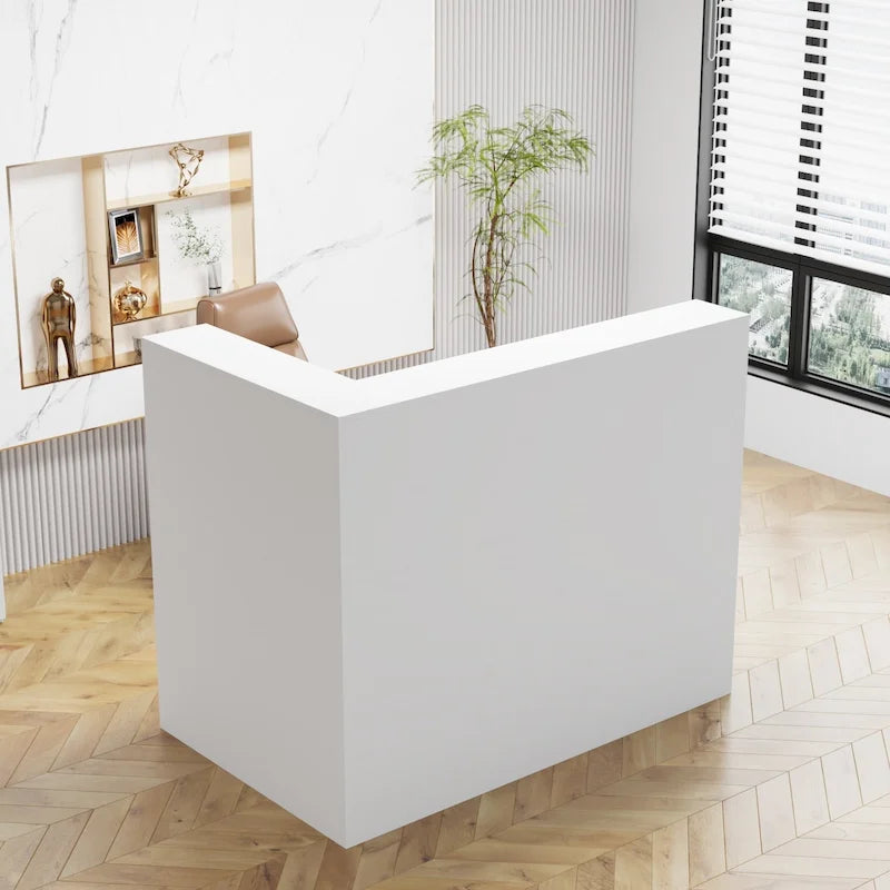 Comptoir de réception en L, table de réception, comptoir d'accueil