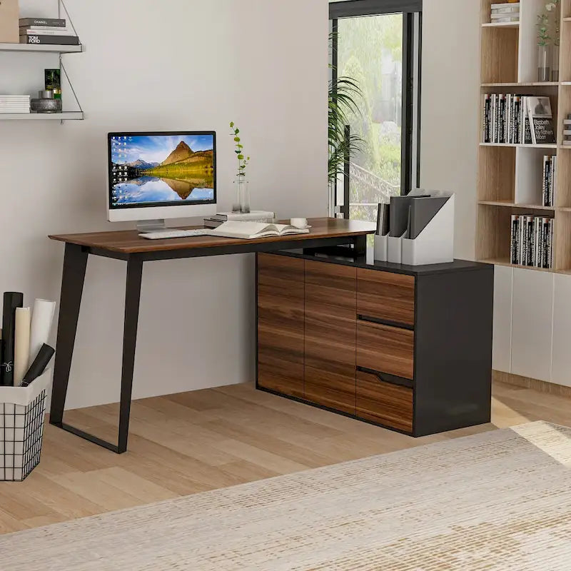 Bureau d'ordinateur à domicile, bureau d'angle en L 54,3, pour écrire