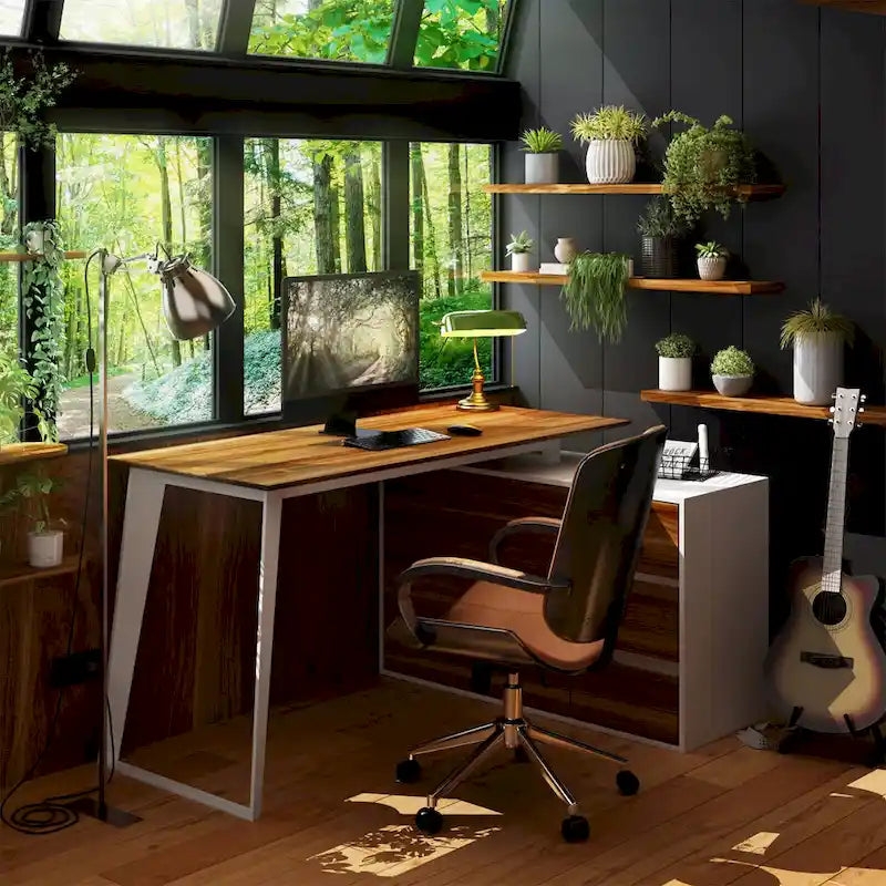Bureau d'ordinateur à domicile, bureau d'angle en L 54,3, pour écrire