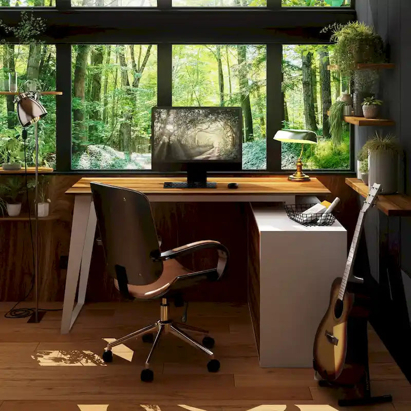 Bureau d'ordinateur à domicile, bureau d'angle en L 54,3, pour écrire