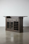 Cheers Dark Brown Solid Wood w/Wine Bottle Storage Kitchen Island - 67.8L x 29.0W x 42.5H