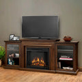 Meuble TV cheminée électrique 72 po en chêne châtaignier par - 72L x 15.5W x 30.1H