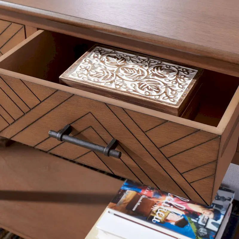 Console de 47,3 po L x 13 po P x 29,5 po H avec 3 tiroirs et étagère inférieure - 47Lx13Px30H