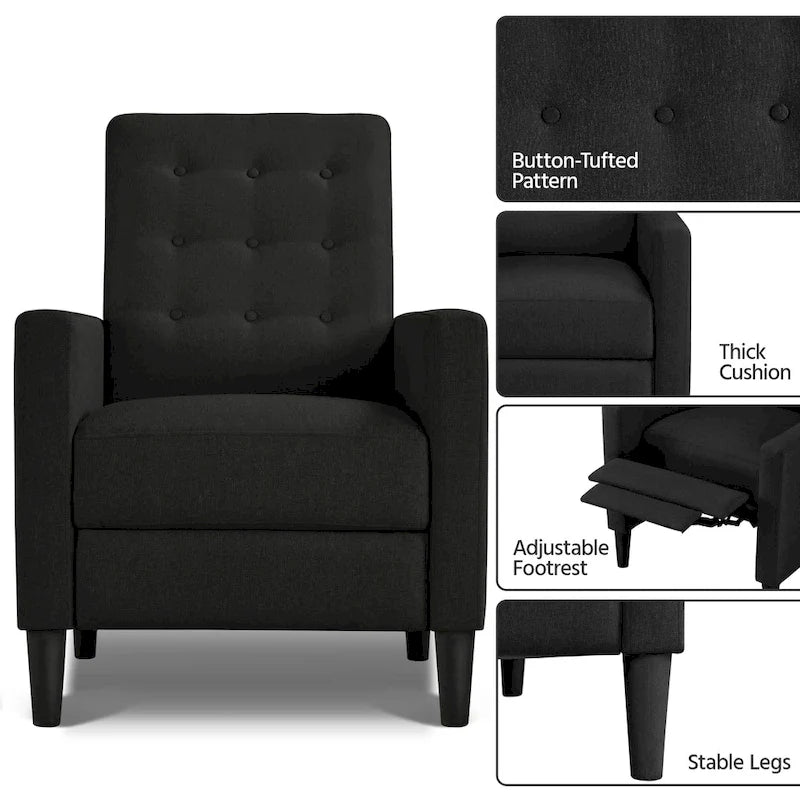 Fauteuil inclinable en tissu avec dossier réglable