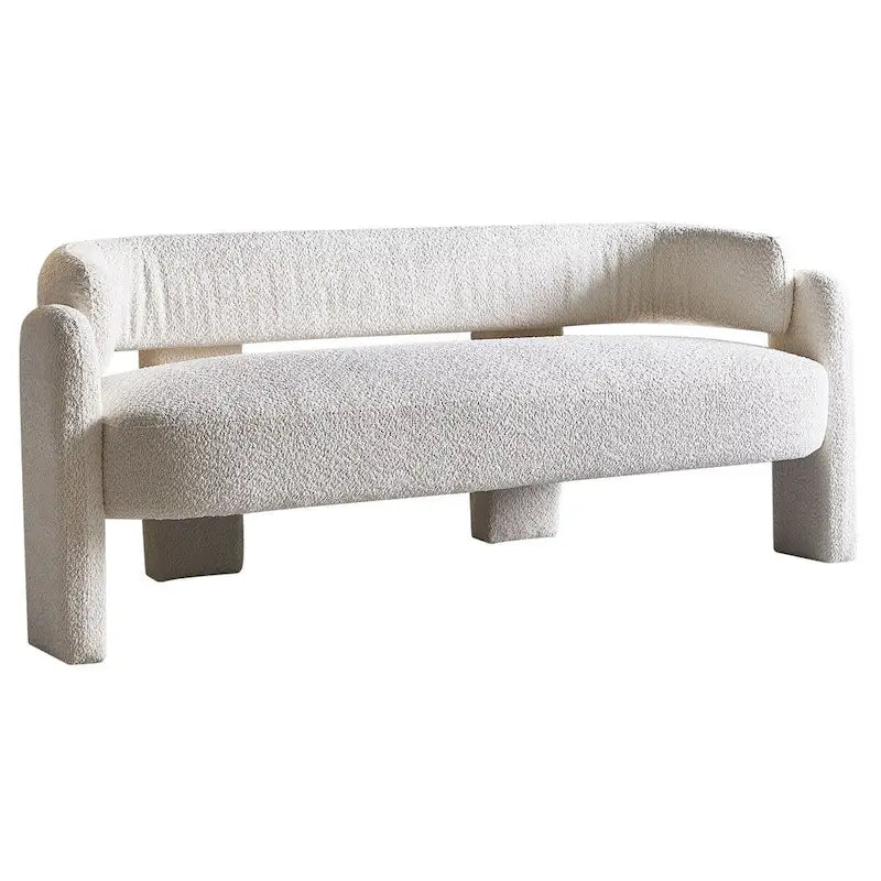 Canapé moderne en tissu bouclé beige de 75,59 po de large pour salon