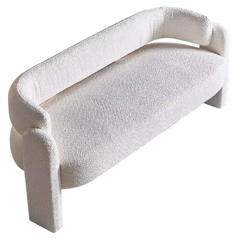 Canapé moderne en tissu bouclé beige de 75,59 po de large pour salon