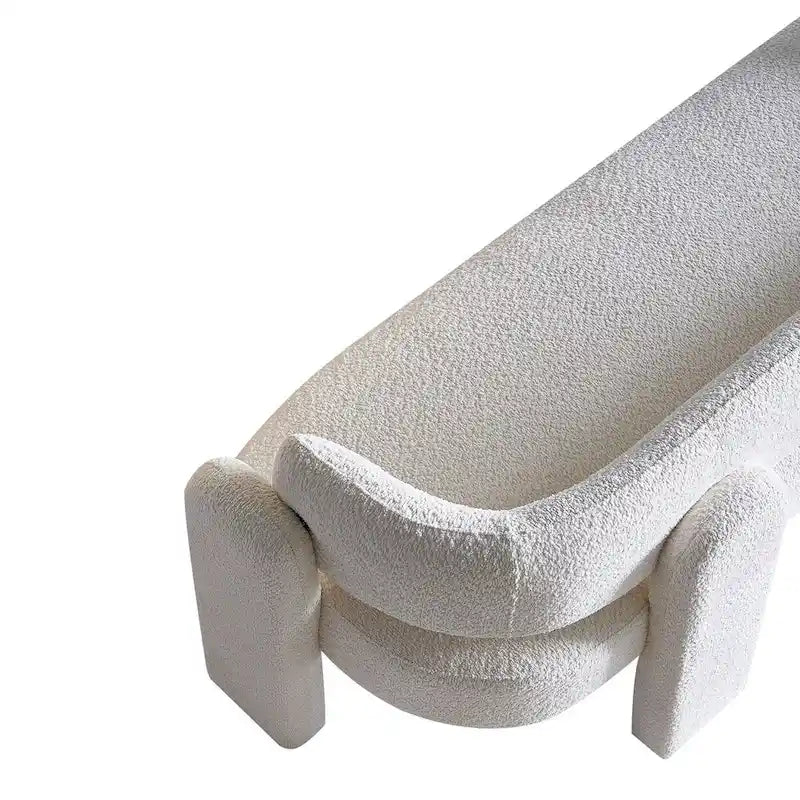 Canapé moderne en tissu bouclé beige de 75,59 po de large pour salon