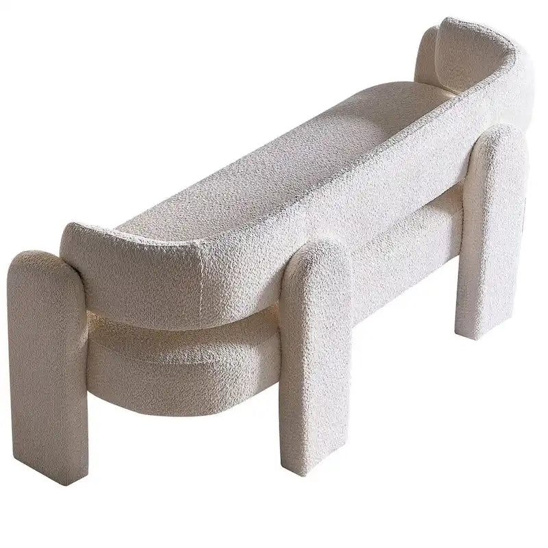 Canapé moderne en tissu bouclé beige de 75,59 po de large pour salon