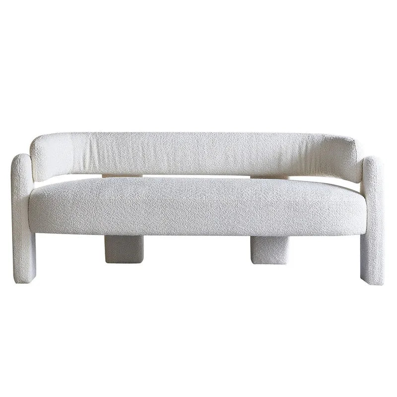 Canapé moderne en tissu bouclé beige de 75,59 po de large pour salon