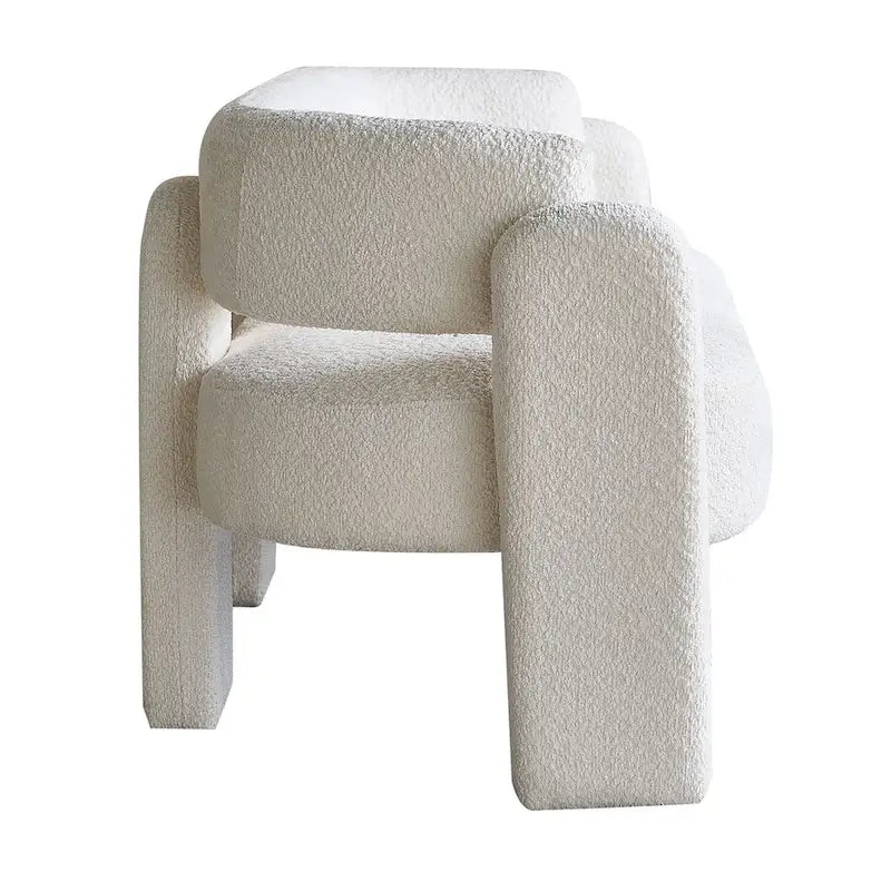 Canapé moderne en tissu bouclé beige de 75,59 po de large pour salon