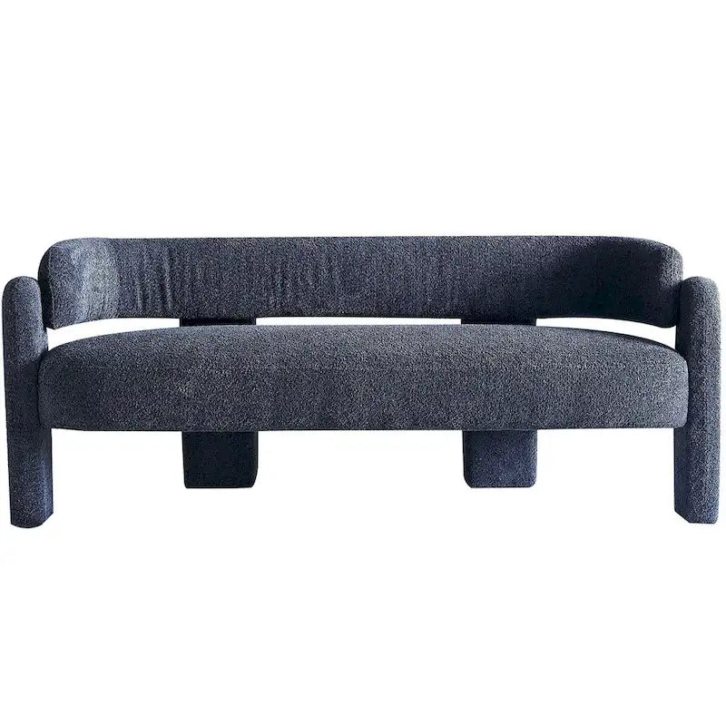Canapé moderne en tissu bouclé beige de 75,59 po de large pour salon