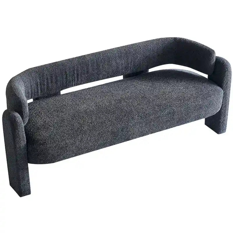 Canapé moderne en tissu bouclé beige de 75,59 po de large pour salon