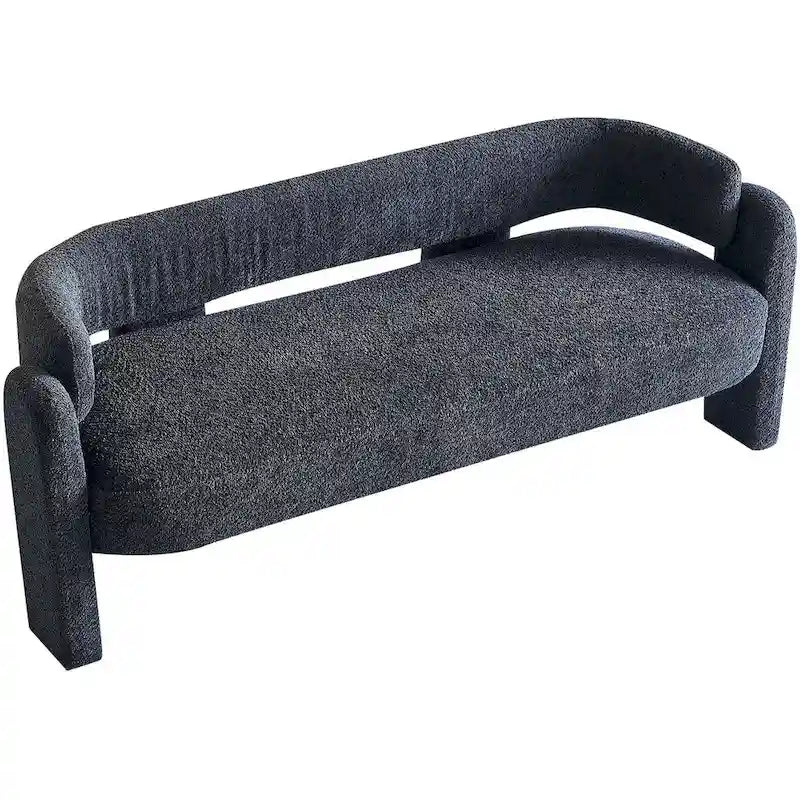 Canapé moderne en tissu bouclé beige de 75,59 po de large pour salon