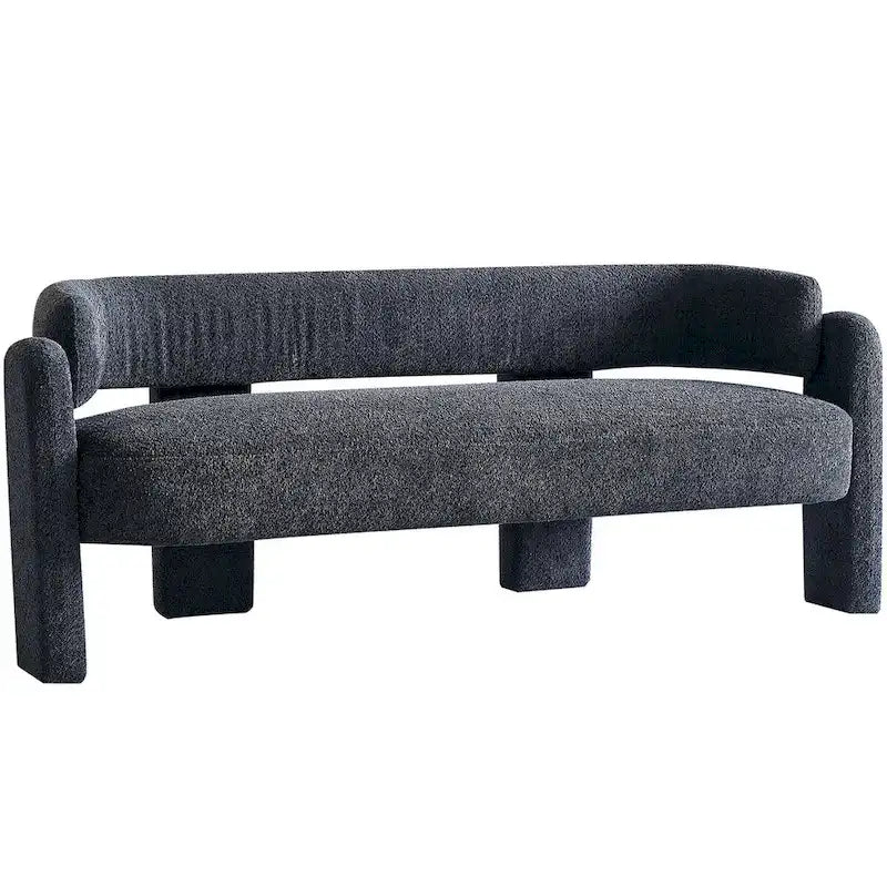 Canapé moderne en tissu bouclé beige de 75,59 po de large pour salon