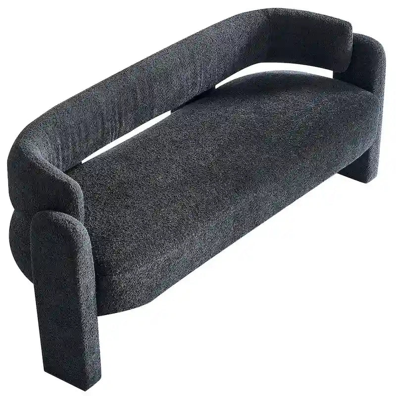 Canapé moderne en tissu bouclé beige de 75,59 po de large pour salon