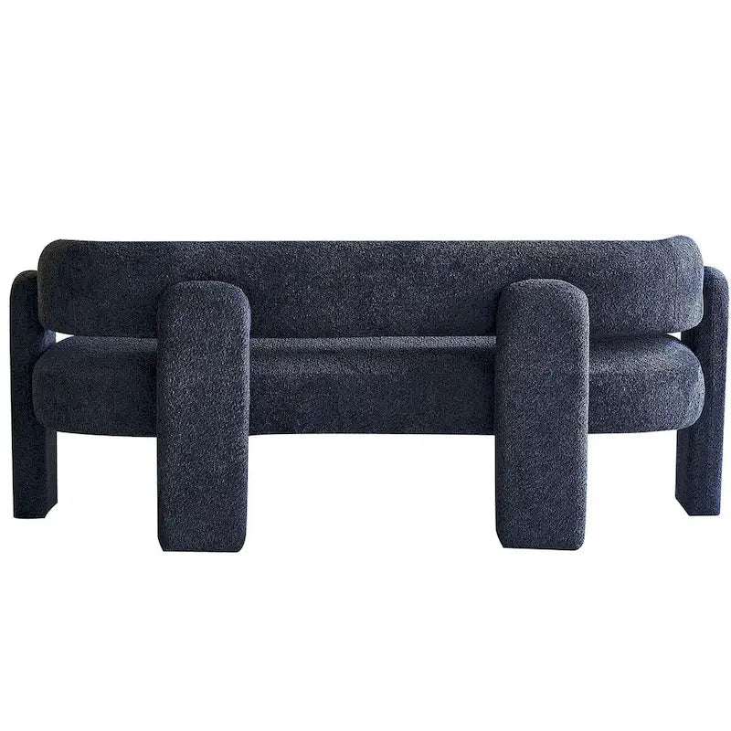 Canapé moderne en tissu bouclé beige de 75,59 po de large pour salon