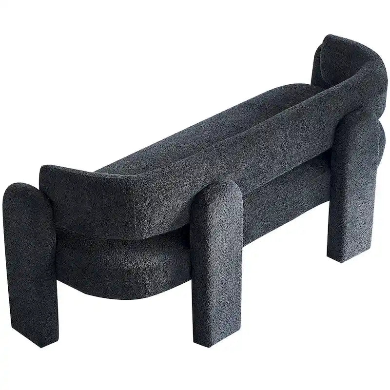 Canapé moderne en tissu bouclé beige de 75,59 po de large pour salon