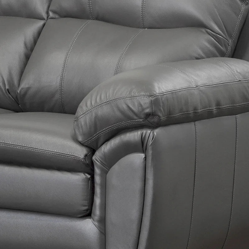 Canapé, Causeuse et Fauteuil en Cuir Haut de Gamme Gris