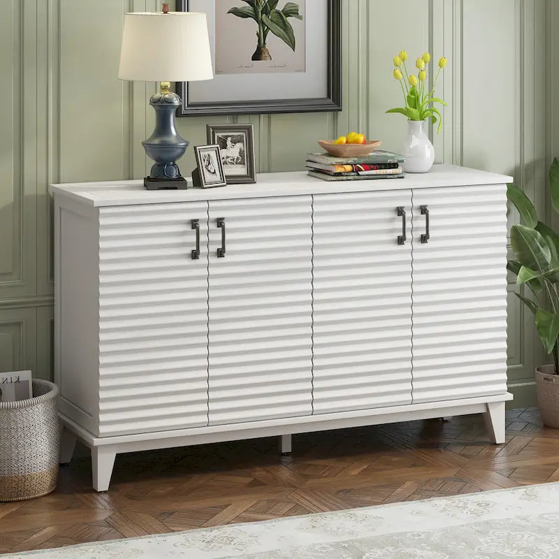 Buffet avec 4 portes grand rangement avec étagères réglables