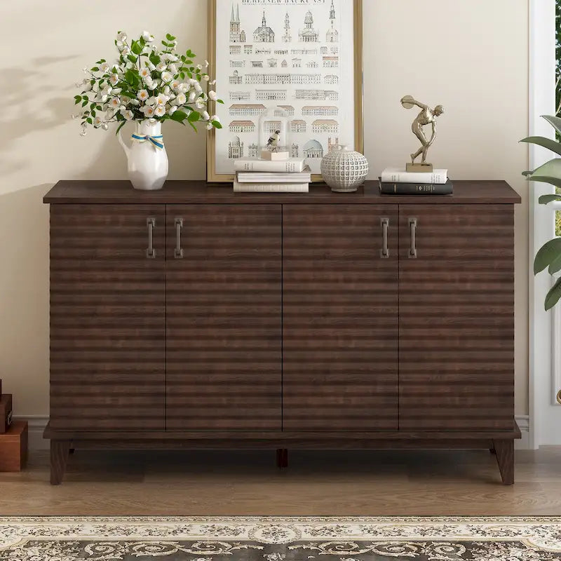 Buffet avec 4 portes grand rangement avec étagères réglables