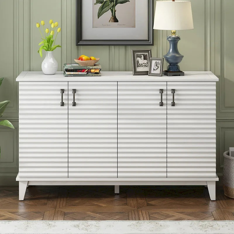 Buffet avec 4 portes grand rangement avec étagères réglables