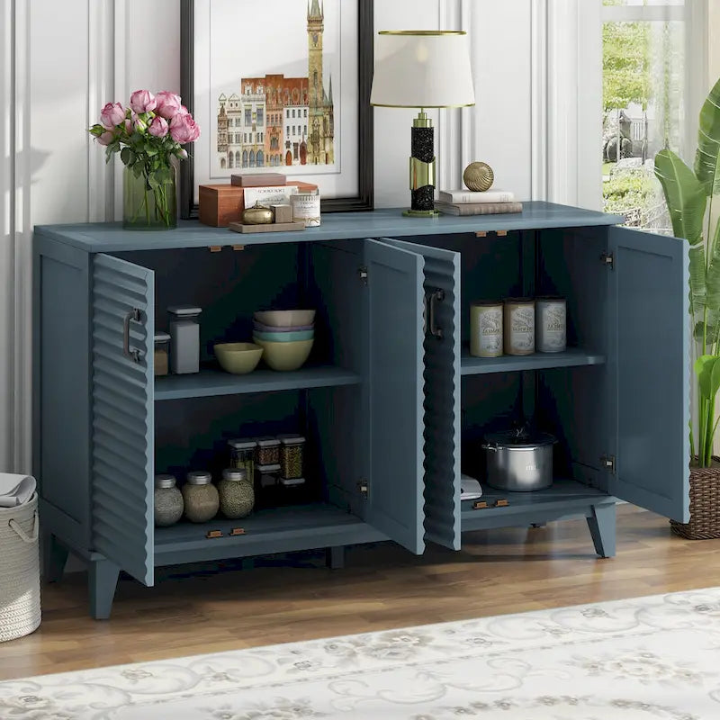 Buffet avec 4 portes grand rangement avec étagères réglables