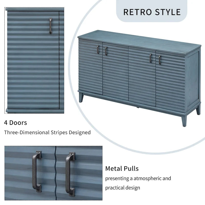 Buffet avec 4 portes grand rangement avec étagères réglables