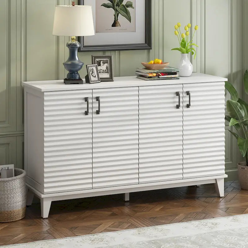 Buffet avec 4 portes grand rangement avec étagères réglables