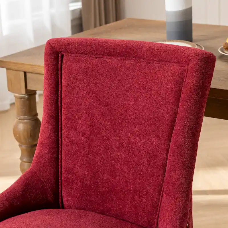 Lot de 4 chaises de salle à manger capitonnées, traditionnelles, avec oreilles, revêtement ultra doux