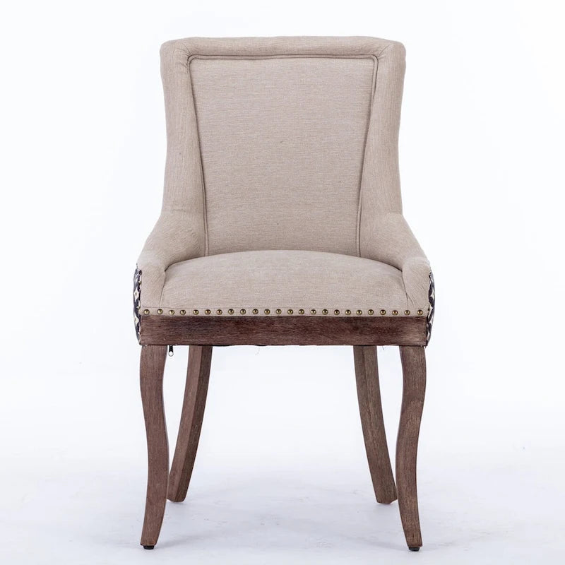 Lot de 4 chaises de salle à manger capitonnées, traditionnelles, avec oreilles, revêtement ultra doux