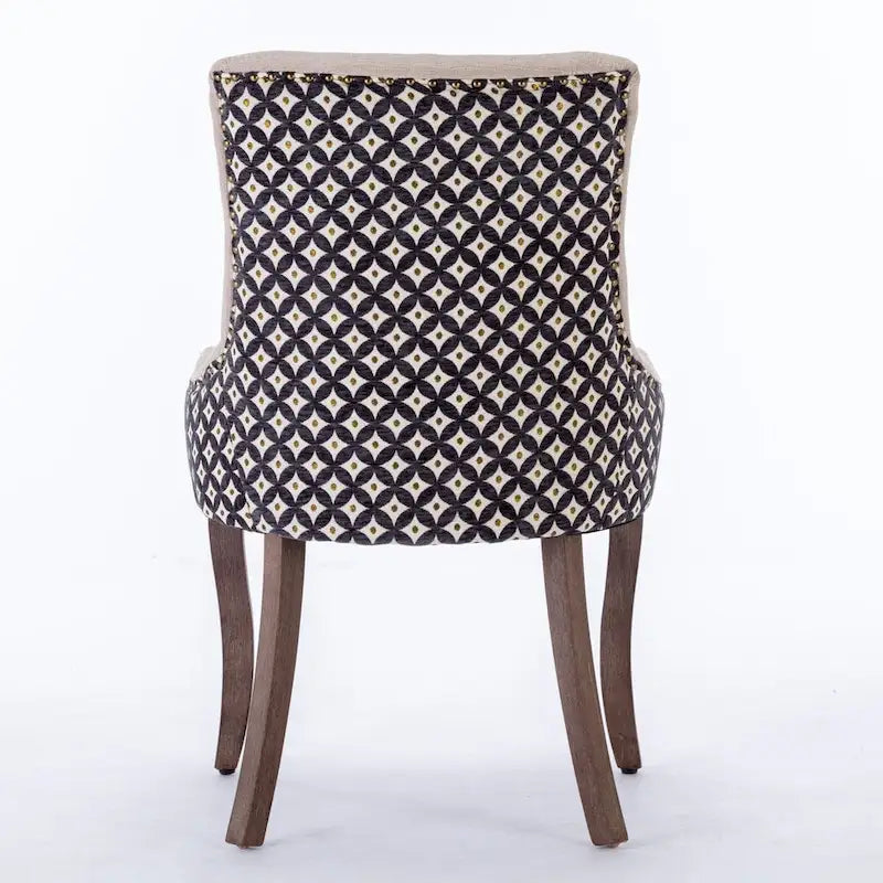 Lot de 4 chaises de salle à manger capitonnées, traditionnelles, avec oreilles, revêtement ultra doux