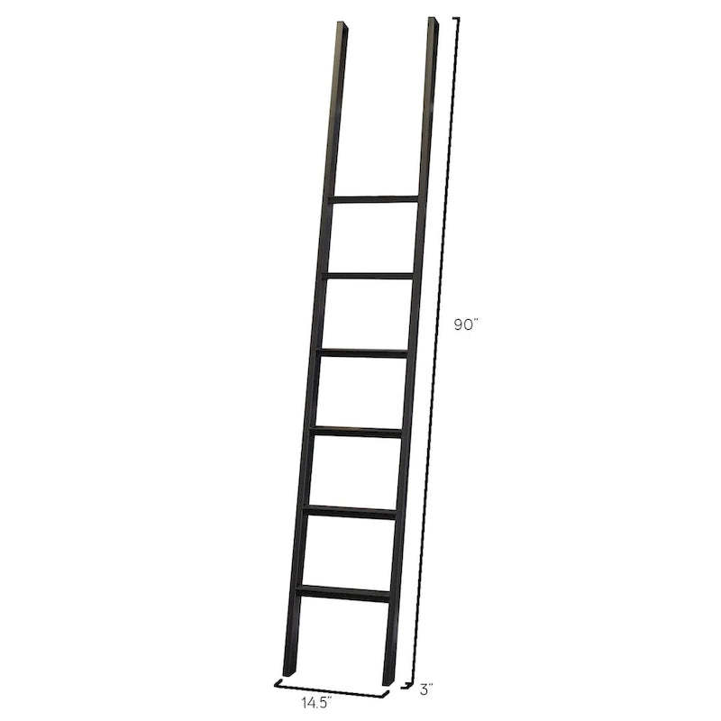 Bibliothèque murale de 2,4 m de haut avec échelle, organisateur de rangement, étagère de présentation pour bureau, marron - 203,2 cm L x 238,8 cm H x 38,1 cm P