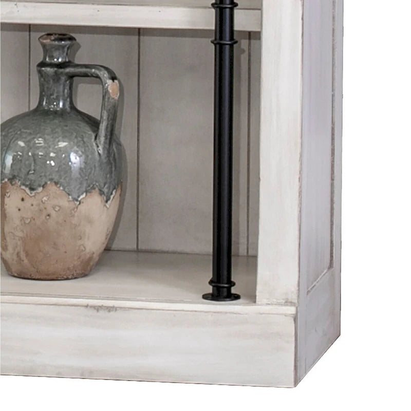 Bibliothèque murale de 2,4 m de haut avec échelle, organisateur de rangement, étagère de présentation pour bureau, marron - 203,2 cm L x 238,8 cm H x 38,1 cm P