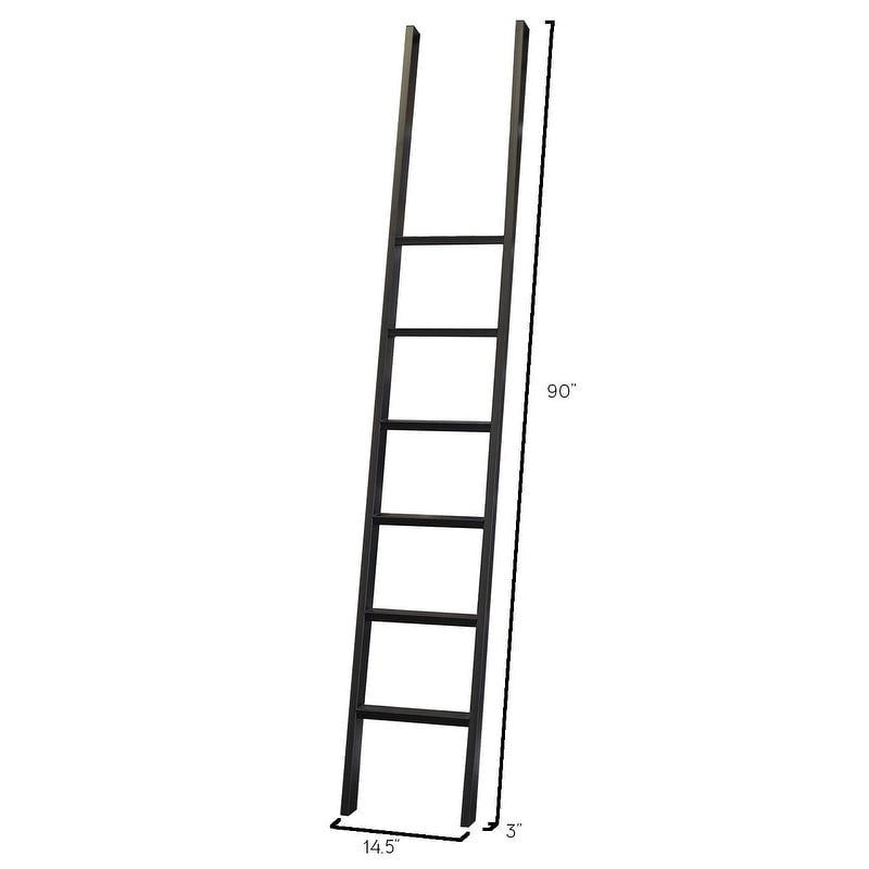 Bibliothèque murale de 2,4 m de haut avec échelle, organisateur de rangement, étagère de présentation pour bureau, marron - 203,2 cm L x 238,8 cm H x 38,1 cm P