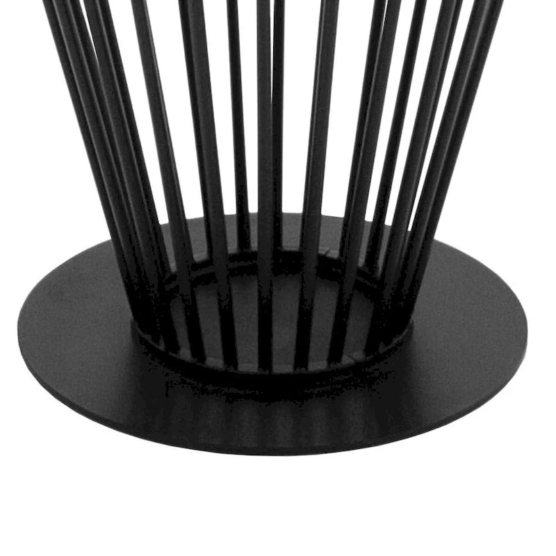 Table de salle à manger de 47 pouces, plateau rond, piètement moderne en métal de fer noir
