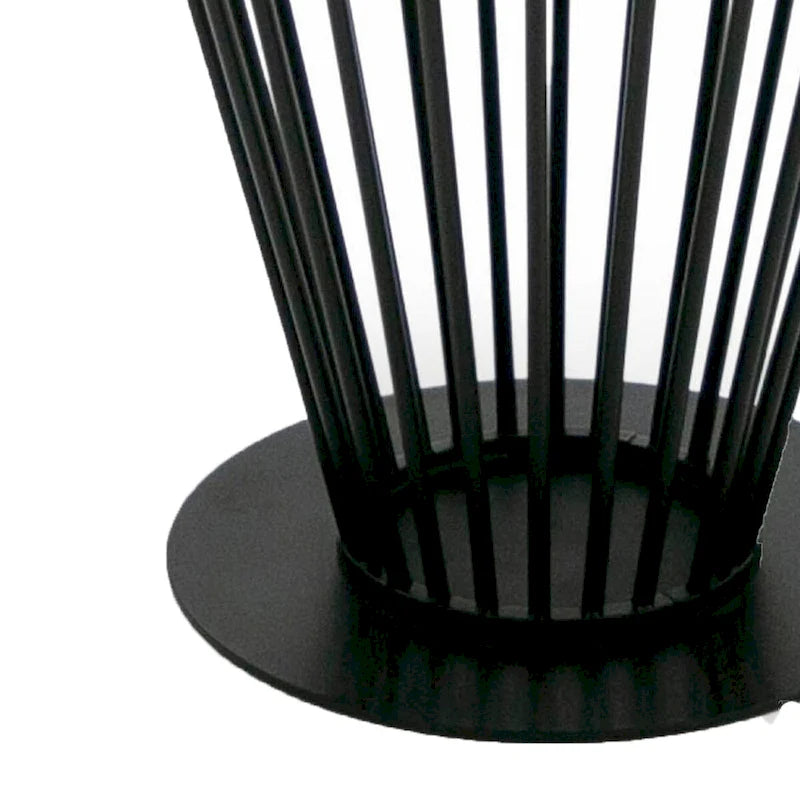 Table de salle à manger de 47 pouces, plateau rond, piètement moderne en métal de fer noir