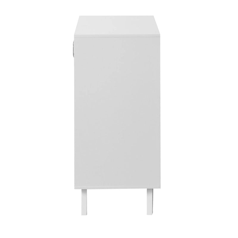 Meuble de salle de bain à 2 portes vitrées, organisateur de rangement moderne blanc avec étagère réglable - 27 L x 32 H x 15 P