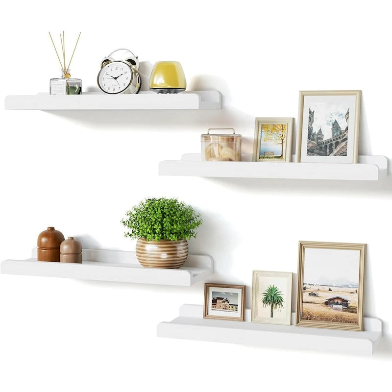 Étagères flottantes murales blanches - Lot de 4, 39,6 cm