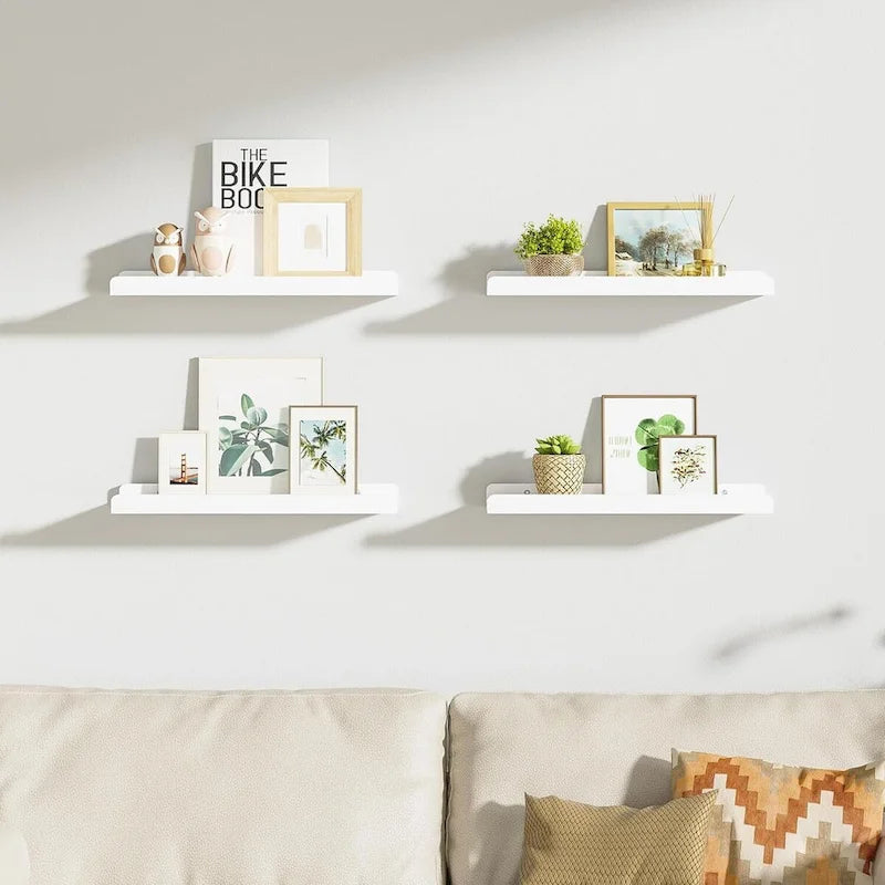 Étagères flottantes murales blanches - Lot de 4, 39,6 cm